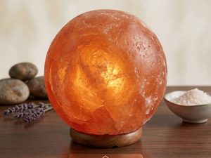 Natural Salt Crystal Globe Lamp